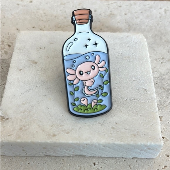 Urban Outfitters Jewelry - Urban Outfitters Blue and Pink Axolotl Brooch
